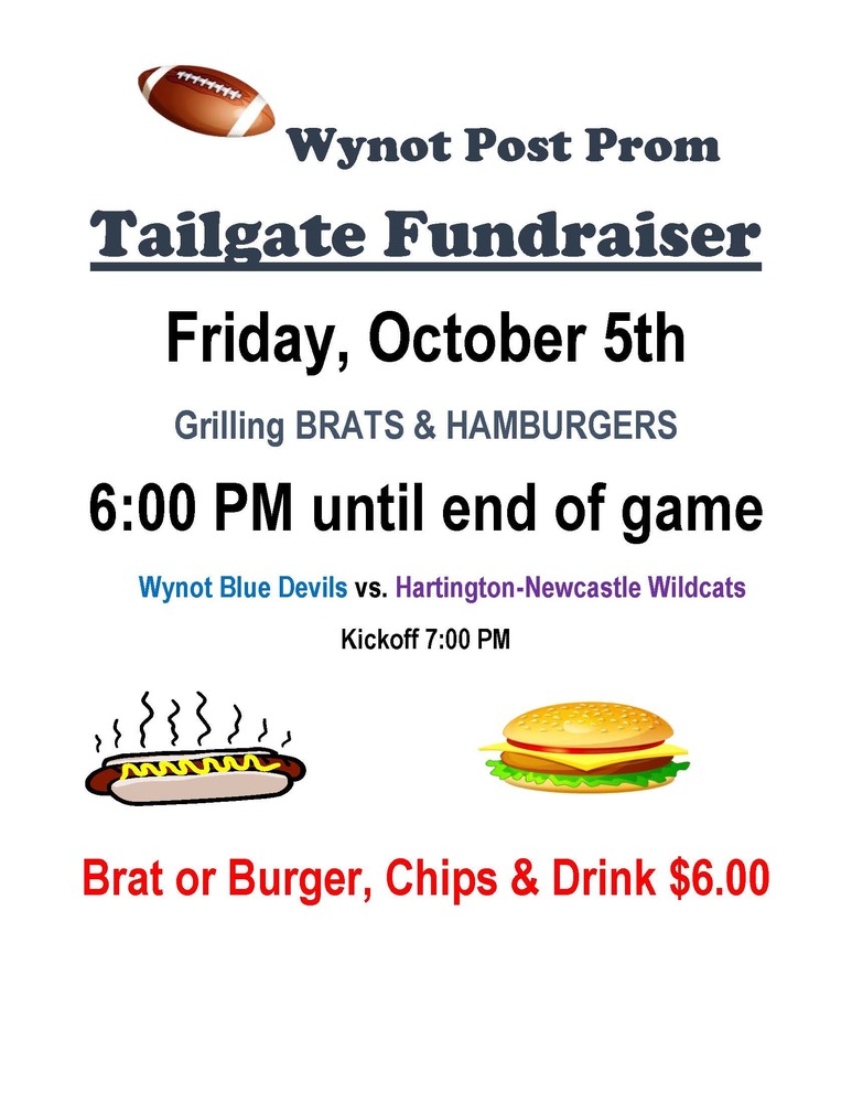 Wynot Post Prom Tailgate Fundraiser