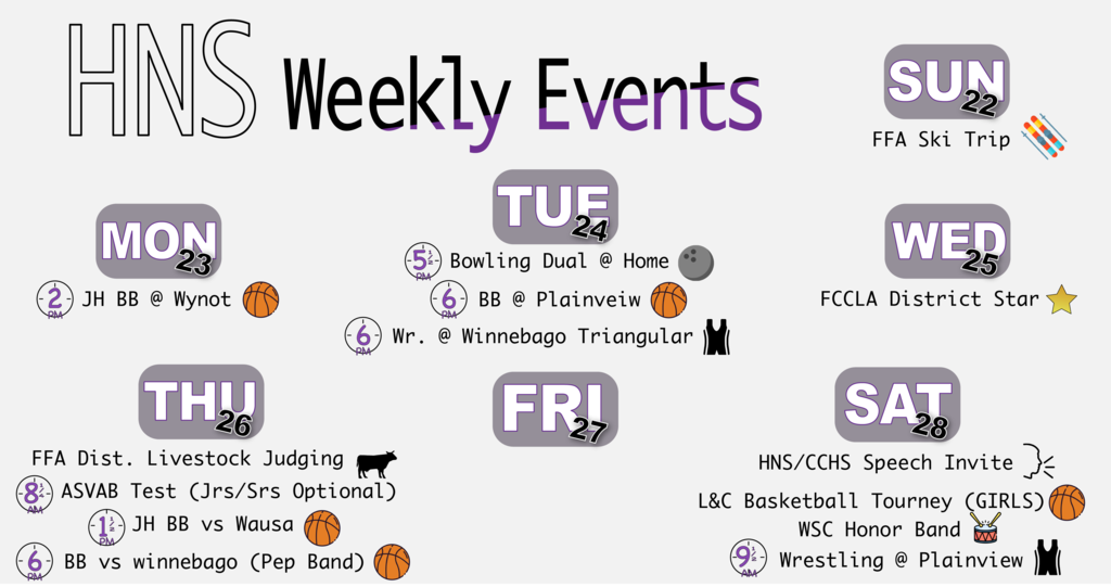 WEEKLY EVENTS